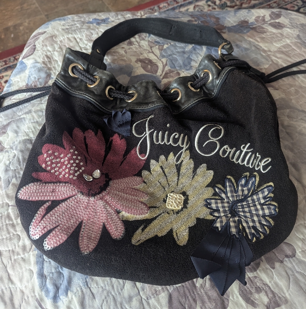 Vintage Juicy Couture Flower Design Shoulder Bag